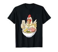 Pollo Comiendo Fideos Ramen Desplazamiento Teléfono Camiseta