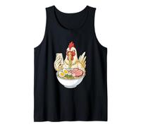 Pollo Comiendo Fideos Ramen Desplazamiento Teléfono Camiseta sin Mangas
