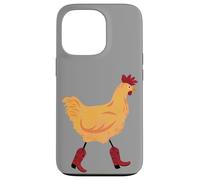 Pollo con Botas de Vaquero Rojas Carcasa para iPhone 13 Pro