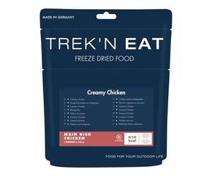 Pollo cremoso Trek'n Eat: plato cremoso de arroz con pollo para aventuras al aire libre | Comida integral sin gluten, ligera y duradera | 145 g de cantidad seca rinden aproximadamente 495 g
