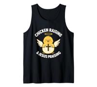 Pollo Criando Jesús Alabando Funny Farm Christian Camiseta sin Mangas