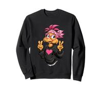Pollo Divertido con Gafas Bandana Rosa Crazy Chicken Lady Sudadera