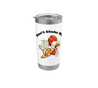 Pollo divertido no me ahogue pollo asustado de dibujos animados Vaso térmico de acero inoxidable de doble pared