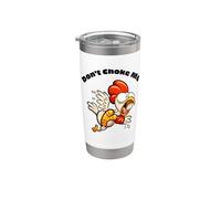 Pollo divertido no me ahogue pollo asustado de dibujos animados Vaso térmico de acero inoxidable de doble pared