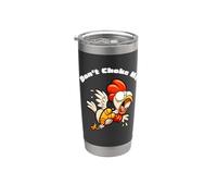Pollo divertido no me ahogue pollo asustado de dibujos animados Vaso térmico de acero inoxidable de doble pared