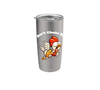 Pollo divertido no me ahogue pollo asustado de dibujos animados Vaso térmico de acero inoxidable de doble pared