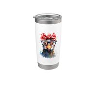 Pollo en vasos con lazo para amantes de los animales Vaso térmico de acero inoxidable de doble pared