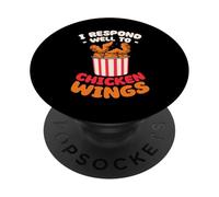 Pollo Frito Respondo Bien a Las alitas de Pollo PopSockets PopGrip Adhesivo