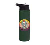 Pollo loco divertido en Comicstyle Crazy Chicken Crew Stainless Steel Insulated Water Bottle