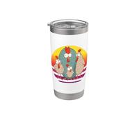 Pollo loco divertido en Comicstyle Crazy Chicken Crew Vaso térmico de acero inoxidable de doble pared