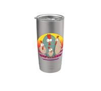 Pollo loco divertido en Comicstyle Crazy Chicken Crew Vaso térmico de acero inoxidable de doble pared