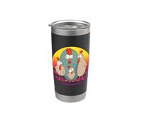 Pollo loco divertido en Comicstyle Crazy Chicken Crew Vaso térmico de acero inoxidable de doble pared