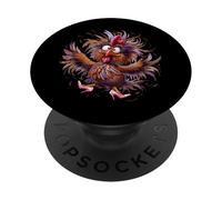 Pollo Loco en Tacones Rosa Color PopSockets PopGrip Adhesivo
