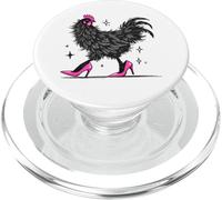 Pollo Loco en Tacones Rosa Color PopSockets PopGrip para MagSafe