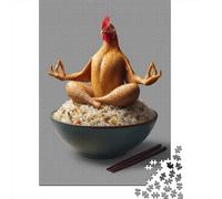Pollo Meditando en Cuenco Puzzle para Adultos para Decoración de Pared: Arte de Figura de Mujer Ola de Mar Juego Educativo para Aliviar el Estrés 1000 Piezas 70x50cm/1000 Piezas