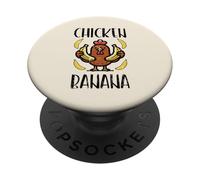 Pollo Plátano Lindo Canción Danza Fruta Niños Jóvenes Hombres PopSockets PopGrip Adhesivo