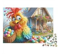 Pollo Puzzle 1000 Piezas Easter Egg Pollo Cartón Grueso para Toda La Familia Noche Familiar para Relajarse Oferta Mejor Regalo 70x50cm/1000pcs