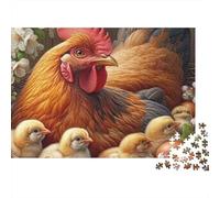 Pollo Puzzle 1000 Piezas Familia de pollas anidadoras Cartón Premium para Adultos Regalo Navidad para Decorar Mejor Regalo Oferta 52x38cm/1000pcs