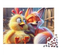 Pollo Puzzle 1000 Piezas Fox Chick se ríe Cartón Premium para Toda La Familia Decoración Pared para Decorar Oferta Mejor Regalo 38x26cm/1000pcs