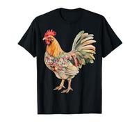 Pollo Retrato Impresión Motivo Animales Amante Arte Pollo Camiseta
