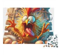 Pollo Rompecabezas 1000 Piezas Panic Pollo with Eggs Cartón Premium para Adultos Descanso En Casa para Entretenimiento Oferta Mejor Regalo 52x38cm/1000pcs
