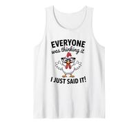 Pollo sarcástico Todo el Mundo Estaba Pensando Que era Gracioso Camiseta sin Mangas