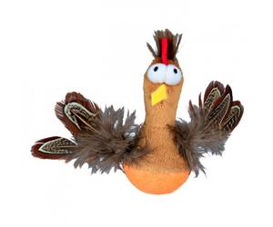 Pollo SIEMPRE DE PIE en peluche con plumas - Mediciones: 10 cm