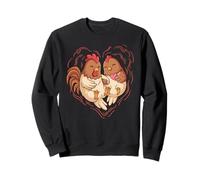Pollo Tomados De La Mano Parejas Amor Corazón Arte Diseño Sudadera