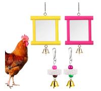 Pollo Toy Mirror - Coop Enrichment Mirror Pecking Toy for Hens & Roosters | Safe Multi-Functional Poultry Boredom Relief Accessory for Outdoor Coop, Yard & Garden | Fun Chicken Swing Mirror-for Farm