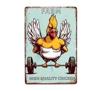 Pollo Trabajador Cartel De Chapa Divertida Letrero De Estaño Retro Pared Muestra Placa Para Jardín Cerveza Cocina