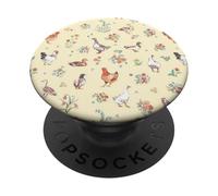 Pollo Wildflower Lindo Pato Granja patrón país PopSockets PopGrip Adhesivo