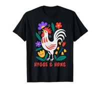 Pollos de Patio Trasero Hygge Arte Popular Gallo Camiseta