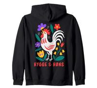 Pollos de Patio Trasero Hygge Arte Popular Gallo Sudadera con Capucha