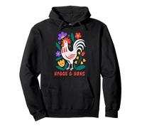Pollos de Patio Trasero Hygge Arte Popular Gallo Sudadera con Capucha