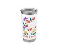 Pollos de patio trasero Hygge Arte popular Gallo Vaso térmico de acero inoxidable de doble pared