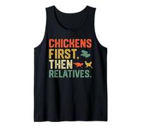 Pollos graciosos primero y luego parientes Camiseta sin Mangas