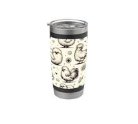 Pollos Patrón Floral Dibujado A Mano Silkie Pollo Vaso térmico de acero inoxidable de doble pared