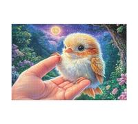 Polluelo sostenido en la Mano bajo la luz de la Luna Puzzle 1000 Piezas Obra De Arte Familiar Rompecabezas 3D para Hombres Y Mujeres Juguete Educativo Desafío Intelectual 1000 PCS