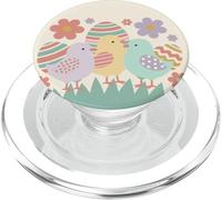 Polluelos de Pascua Huevos Flores Primavera Pastel Lin PopSockets PopGrip para MagSafe