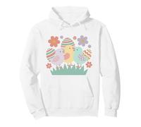 Polluelos de Pascua Huevos Flores Primavera Pastel Lin Sudadera con Capucha