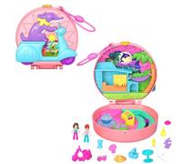 Polly Pocket Adventures in Rio Cofre Perrito en Moto, Set de Juego para Mini muñecas con 2 Figuras, Mascota y Accesorios de la Aventura Tropical, Juguete Regalo para niños y niñas +4 años, HWN98