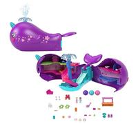 Polly Pocket Aventura en la Cueva Sparkle, Barco del Narval, minimuñecas y Accesorios para niños y niñas + 3 años, HKV71
