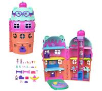 Polly Pocket Minimuñecas y Conjunto de Juego Casa de Helado Grande, temática de Oso de los Helados con más de 25 Accesorios, incluidos Muebles, Comida y Mascotas, JKB89