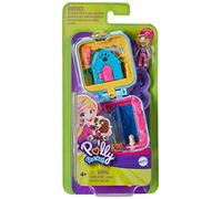 Polly Pocket Centro de mascotas compacto con caseta extraíble para perros, revela sorpresa, micromuñeca con 5 articulaciones móviles, gran regalo para edades de 4 años en adelante