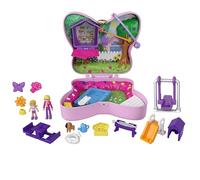 Polly Pocket Cofre patio mariposa, muñeca con accesorios, juguete +4 años (Mattel GTN21)