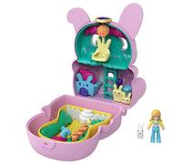 Polly Pocket Conejito Vueltas Cofre Conejo con asa y con muñeca, Juguete para niñas y niños +4 años Mattel GTM60