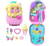 Polly Pocket Dolls and Playset, Pineapple Monkey Compact, Travel Toy with 1 Micr
