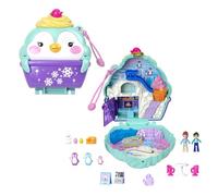 Polly Pocket Estuche Pastel Pingüino Set de Juego con muñecas, Mascotas y Accesorios invernales, Juguete +4 años (Mattel HRD34)