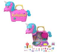 Polly Pocket Fiesta de Cumpleaños Unicorn Partyland Playset | Micro muñeca y set compacto, 25+ accesorios sorpresa, temática piñata y fiesta, HYD96