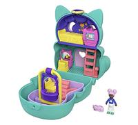 Polly Pocket Gatito Vuelto, Cofre Gato con asa y con muñeca, Juguete para niñas y niños Mayores de 4 años (Mattel GTM61)